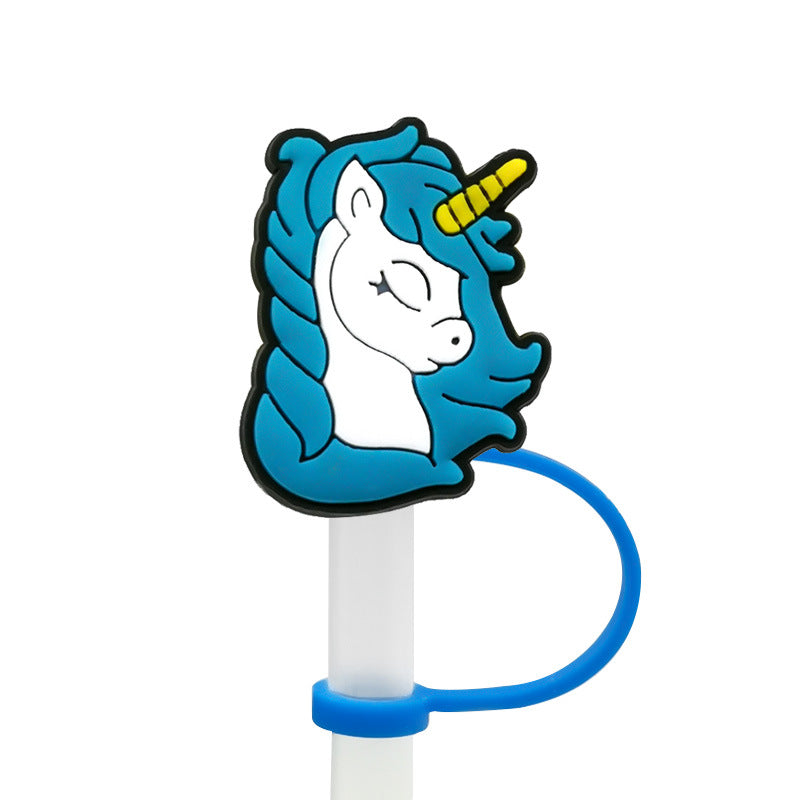 Wholesale 20PCS PVC Cute Unicorn Straw Tube Cap